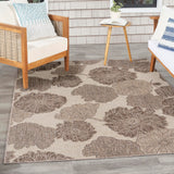 Nourison Garden Oasis Indoor/Outdoor Natural 4' x 6' Area Rug, Easy Cleaning, Non Shedding, Bed Room, Living Room, Dining Room, Backyard, Deck, Patio (4x6)