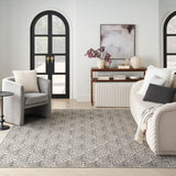 Nourison Aloha Indoor/Outdoor Charcoal 3'6" x 5'6" Area Rug, Easy Cleaning, Non Shedding, Bed Room, Living Room, Dining Room, Kitchen (4x6)