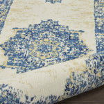 Nourison Grafix Traditional White 3' x 5' Area-Rug, Easy-Cleaning, Non Shedding, Bed Room, Living Room, Dining Room, Kitchen (3x5)