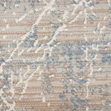 Nourison Splendid Abstract Beige Blue 2'2" x 7'6" Area Rug, Easy Clean, Non Shedding, Bed Room, Living Room, Dining Room, Kitchen (2x8)