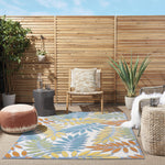 Nourison Aloha Indoor/Outdoor Tropical Botanical Ivory/Multi 3'6" x 5'6" Area Rug, (4' x 6')