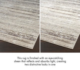 Nourison Glam Abstract Cream Grey 2'3" x 7'6" Area Rug, Easy Clean, Non Shedding, Bed Room, Living Room, Dining Room, Kitchen (2x8)