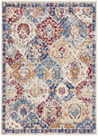 Nourison Grafix Vintage Blue Multicolor 3'9" x 5'9" Area -Rug, Easy -Cleaning, Non Shedding, Bed Room, Living Room, Dining Room, Kitchen (4x6)