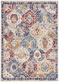 Nourison Grafix Vintage Blue Multicolor 3'9" x 5'9" Area -Rug, Easy -Cleaning, Non Shedding, Bed Room, Living Room, Dining Room, Kitchen (4x6)