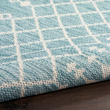 Nourison Positano Indoor/Outdoor Aqua 5' x 7' Area Rug, Easy Cleaning, Non Shedding, Bed Room, Living Room, Dining Room, Deck, Backyard, Patio (5x7)