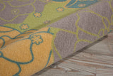 Nourison Home & Garden Indoor/Outdoor Green 7'9" x Square Area Rug, Easy Cleaning, Non Shedding, Bed Room, Living Room, Dining Room, Kitchen (8 Square)