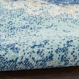 Nourison Passion Abstract Blue Multicolor 2'2" x 7'6" Area Rug, Easy Clean, Non Shedding, Bed Room, Living Room, Dining Room, Kitchen (2x8)