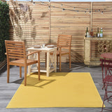 Nourison Essentials Indoor/Outdoor Yellow 5' x 7' Area Rug, Easy Cleaning, Non Shedding, Bed Room, Living Room, Dining Room, Backyard, Deck, Patio (5x7)