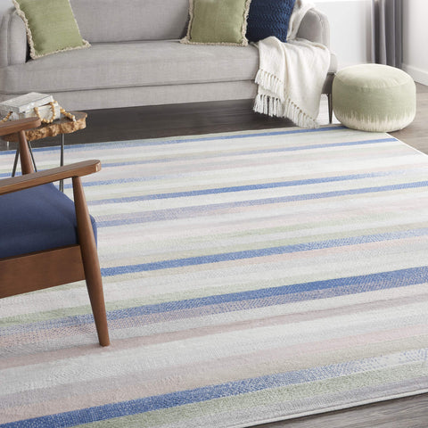 Nourison Whimsicle Abstract Ivory Multicolor 7' x 10' Area Rug, Easy Cleaning, Non Shedding, Bed Room, Living Room, Dining Room, Kitchen (7x10)
