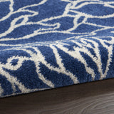 Nourison Passion 10' Runner Navy Fabric Contemporary Area Rug (10' Runner)