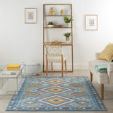 Nourison Passion Transitional Blue/Multicolor 3'9" x 5'9" Area Rug, Easy Clean, Non Shedding, Bed Room, Living Room, Dining Room, Kitchen (4x6)