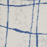 Nourison Whimsicle Ivory Blue 2' x 6' Area Rug, Contemporary, Artistic, Easy Cleaning, Non Shedding, Bed Room, Living Room, Dining Room, Kitchen, (6' Runner)