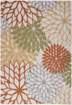 Nourison Aloha Indoor-Outdoor Ivory Multicolor 5'3" x 7'5" Area Rug, Easy Cleaning, Non Shedding, Bed Room, Living Room, Dining Room, Backyard, Deck, Patio (5x7)
