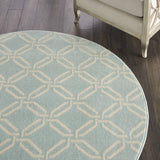 Nourison JUB17 Jubilant Retro Trellis Green Area Rug 5'XROUND, 5'3" x Round