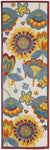 Nourison Aloha Indoor/Outdoor Multicolor 2'3" x 8' Area Rug, Floral, Contemporary, Easy Cleaning, Non Shedding, Bed Room, Living Room, Deck, Backyard, (8' x Runner)