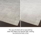 Nourison Glam Modern Silver Grey 2'3" x 7'6" Area -Rug, Easy -Cleaning, Non Shedding, Bed Room, Living Room, Dining Room, Kitchen (2x8)