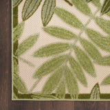 Nourison Aloha Indoor-Outdoor Ivory Green 2'3" x 8' Area Rug, Easy Cleaning, Non Shedding, Bed Room, Living Room, Dining Room, Backyard, Patio, Deck (2x8)