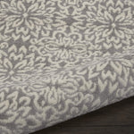 Nourison Jubilant Ivory Grey 2' x 6' Area Rug Easy Clean, Non Shedding, Bed Room, Living Room, Dining Room, Kitchen (6' Runner)