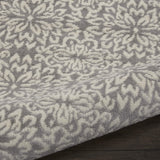 Nourison Jubilant Ivory Grey 2' x 6' Area Rug Easy Clean, Non Shedding, Bed Room, Living Room, Dining Room, Kitchen (6' Runner)