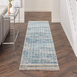 Nourison Concerto Abstract Blue 2'2" x 10' Area -Rug, Easy -Cleaning, Non Shedding, Bed Room, Living Room, Dining Room, Kitchen (2x10)