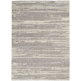 Nourison Textured Contemporary Abstract Grey/Ivory 2'2" x 7'6" Area -Rug, Easy -Cleaning, Non Shedding, Bed Room, Living Room, Dining Room, Kitchen (2x8)