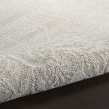Nourison Elation Modern Ivory Grey 5'3" x 7'3" Area Rug, Easy Clean, Non Shedding, Bed Room, Living Room, Dining Room, Kitchen (5x7)