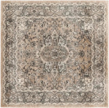 Nourison Concerto Traditional Beige Grey 4' x Square Area -Rug, Easy -Cleaning, Non Shedding, Bed Room, Living Room, Dining Room, Kitchen (4 Square)
