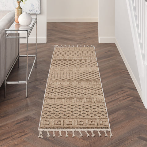 Nourison Elwood Mocha 2'2" x 8'2" Area -Rug, Modern, Moroccan, Easy -Cleaning, Non Shedding, Bed Room, Living Room, Dining Room, Kitchen, (8' x Runner)