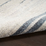 Nourison Astra Machine Washable Geometric Ivory Blue 4' x 6' Area -Rug, Easy -Cleaning, Non Shedding, Bed Room, Living Room, Dining Room, Kitchen (4x6)