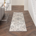 Nourison Jubilant Vintage Ivory Grey 2'3" x 7'3" Area -Rug, Easy -Cleaning, Non Shedding, Bed Room, Living Room, Dining Room, Kitchen (2x7)