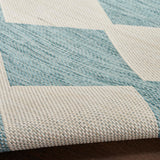 Nourison Positano Indoor/Outdoor Aqua 5' x 7' Area Rug, Easy Cleaning, Non Shedding, Bed Room, Living Room, Dining Room, Backyard, Deck, Patio (5x7)