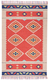 Nourison Baja Tribal Red/Beige 3'6'' x 5'6'' Area-Rug, Easy-Cleaning, Non Shedding, Bed Room, Living Room, Dining Room, Kitchen (3x5)