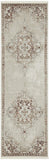 Nourison Geneva Mocha Silver 2'2" x 7'6" Area Rug, Traditional, French Country, Easy Cleaning, Non Shedding, Bed Room, Living Room, Dining Room, Kitchen, (8' x Runner)