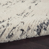 Nourison Textured Contemporary Abstract Ivory Blue 2'2" x 7'6" Area -Rug, Easy -Cleaning, Non Shedding, Bed Room, Living Room, Dining Room, Kitchen (2x8)