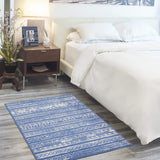 Nourison Whimsicle Tribal Light Blue Ivory 3' x 5' Area Rug, Easy Cleaning, Non Shedding, Bed Room, Living Room, Dining Room, Kitchen (3x5)