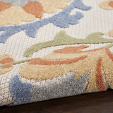 Nourison Aloha Indoor/Outdoor Ivory Blue 2'8" x 4' Area Rug, Easy Cleaning, Non Shedding, Bed Room, Living Room, Dining Room, Backyard, Deck, Patio (3x4)