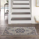 Nourison Tranquil Persian Grey/Navy 2' x 4' Area -Rug, Easy -Cleaning, Non Shedding, Bed Room, Living Room, Dining Room, Kitchen (2x4)