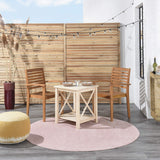 Nourison Essentials 6' x Round Pink Fabric Outdoor Area Rug (6' Round)