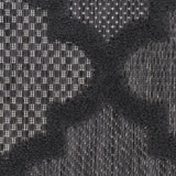Nourison Easy Care Indoor/Outdoor Charcoal Black 4' x Round Area Rug, Easy Cleaning, Non Shedding, Bed Room, Living Room, Dining Room, Backyard, Deck, Patio (4 Round)