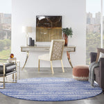 Nourison Whimsicle Tribal Navy Ivory 8' x round Area Rug, Easy Cleaning, Non Shedding, Bed Room, Living Room, Dining Room, Kitchen (8 Round)