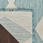 Nourison Positano Indoor/Outdoor Aqua 5' x 7' Area Rug, Easy Cleaning, Non Shedding, Bed Room, Living Room, Dining Room, Backyard, Deck, Patio (5x7)