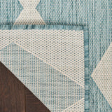 Nourison Positano Indoor/Outdoor Aqua 5' x 7' Area Rug, Easy Cleaning, Non Shedding, Bed Room, Living Room, Dining Room, Backyard, Deck, Patio (5x7)