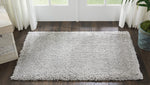 Nourison Malibu Shag Solid Silver Grey 3' x 5' Area Rug, (3' x 5')