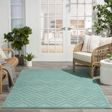 Nourison Versatile 4' x 6' Area Rug with Aqua and Teal Finish 099446043504