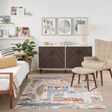 Nourison Astra Machine Washable Contemporary Ivory 5'3" x 7' Kids Area Rug, Easy Clean, Non Shedding, Bed Room, Living Room, Dining Room, Kitchen (5x7)