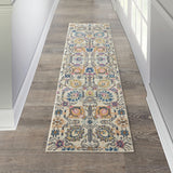 Nourison Passion Ivory/Multi 2'2" x 7'6" Area Rug, Boho, Moroccan, Bed Room, Living Room, Dining Room, Kitchen, Easy Cleaning, Non Shedding, (8' Runner)