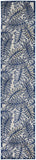Nourison Aloha Indoor/Outdoor Ivory/Navy 2'3" x 12' Area Rug, Easy Cleaning, Non Shedding, Bed Room, Living Room, Dining Room, Backyard, Deck, Patio (2x12)