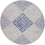 Nourison Whimsicle Tribal Grey Blue 5' x Round Area Rug, Easy Cleaning, Non Shedding, Bed Room, Living Room, Dining Room, Kitchen (5 Round)