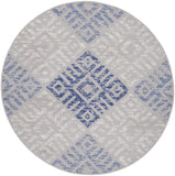 Nourison Whimsicle Tribal Grey Blue 5' x Round Area Rug, Easy Cleaning, Non Shedding, Bed Room, Living Room, Dining Room, Kitchen (5 Round)