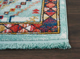 Nourison Tribal Decor Tribal Aqua 3'11'' x 6'2'' Area--Rug, Easy--Cleaning, Non Shedding, Bed Room, Living Room, Dining Room, Kitchen (4x6)